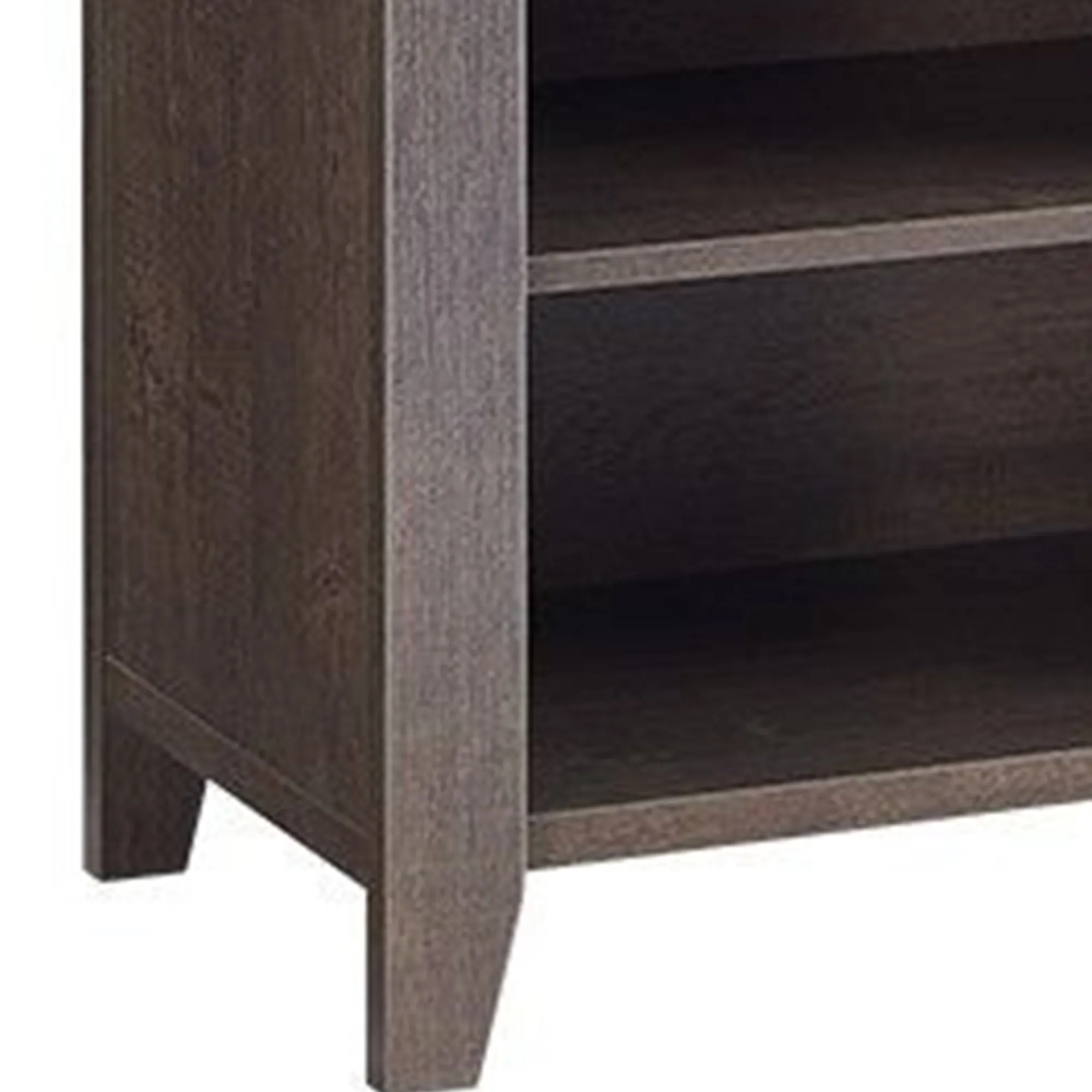 1 Drawer Wooden Tv Stand With 4 Open Compartments Oak Brown By Benzara