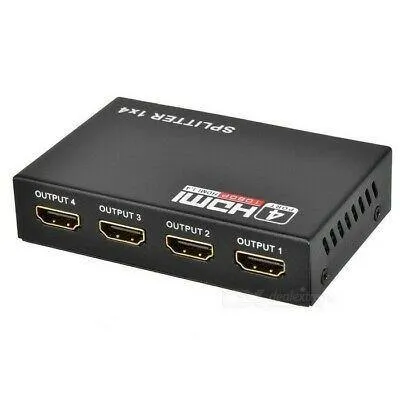 1 to 4 HDMI Splitter Adapter Converter for HDTV, 3D, TV, PC Computer Laptop