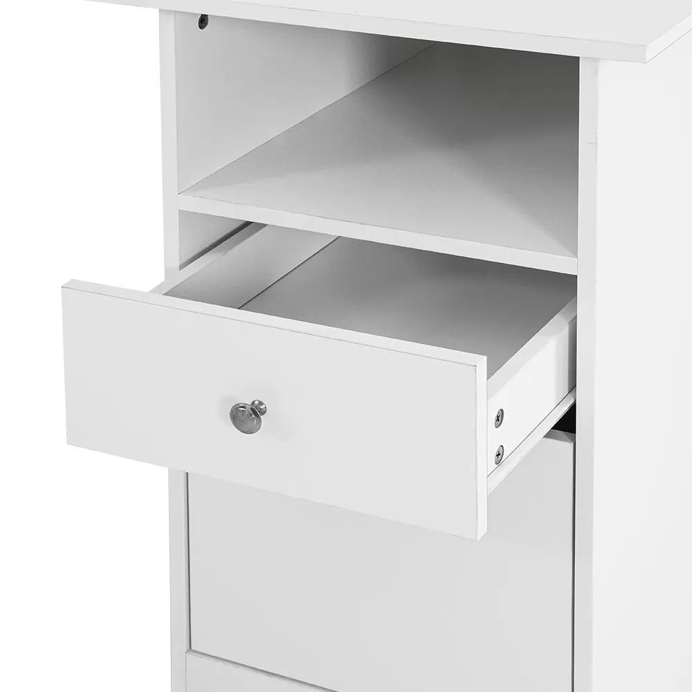 150cm Computer Desk Shelf Cabinet L-Shape - White