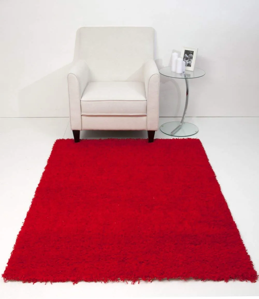 160 x 220 cm Polypropylene Modern Soft Shaggy Pile Rug, Light Red