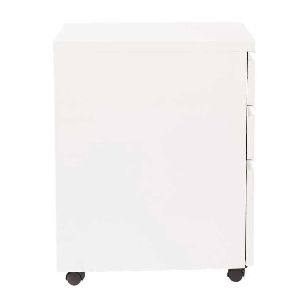 22" Closed Top Mobil Pedestal With Casters - File/File (White), PTC22BBF-WH