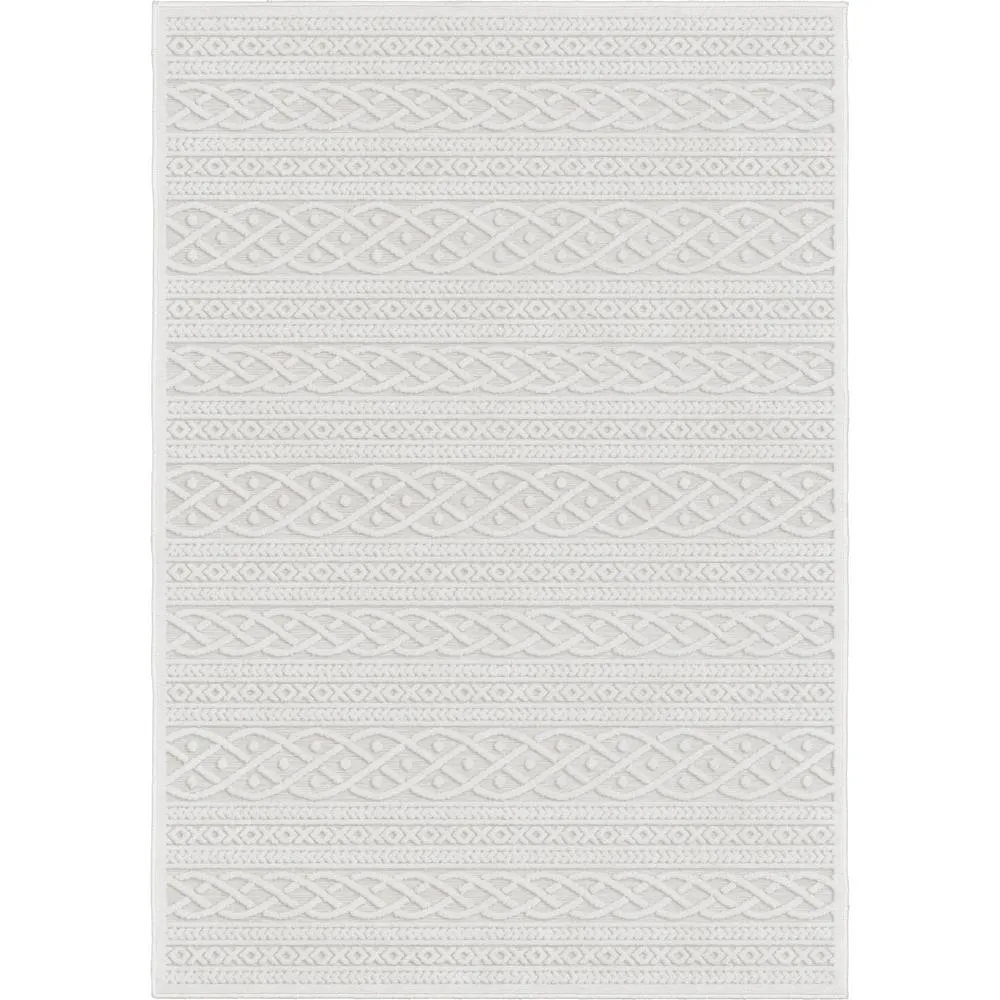 3D White Textured Luxury Area Rug