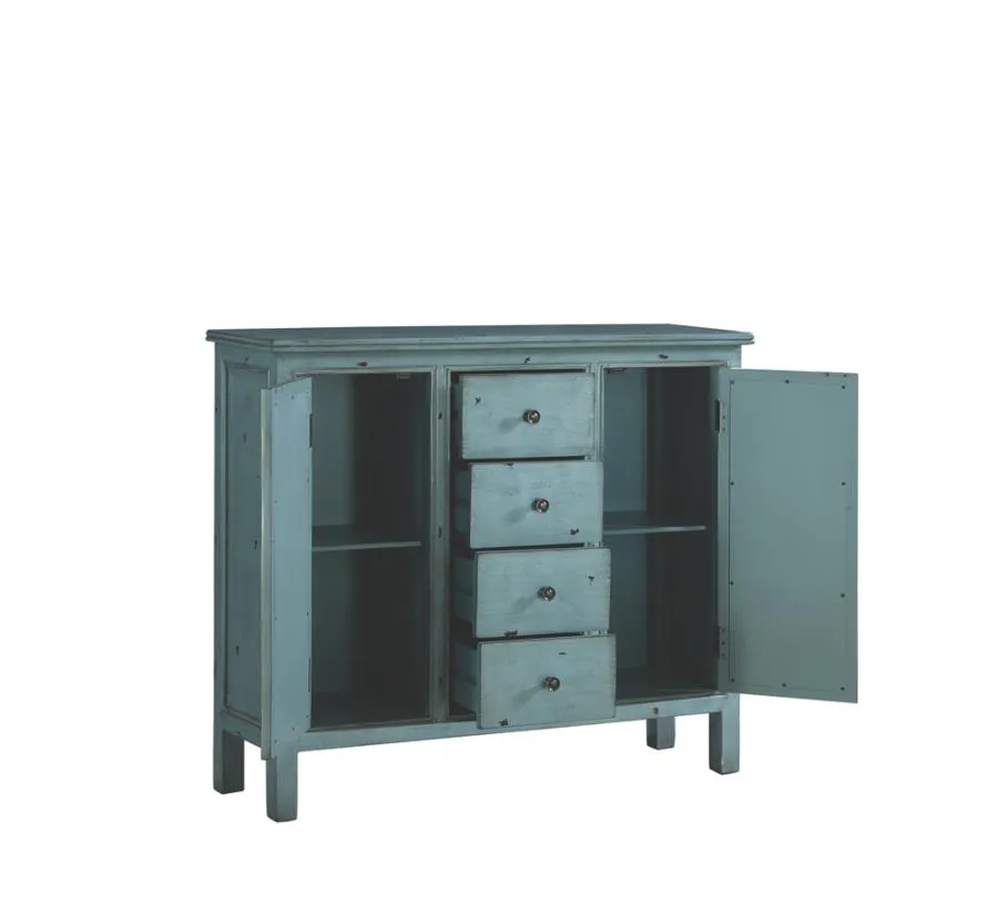 4-drawer Accent Cabinet Antique Blue