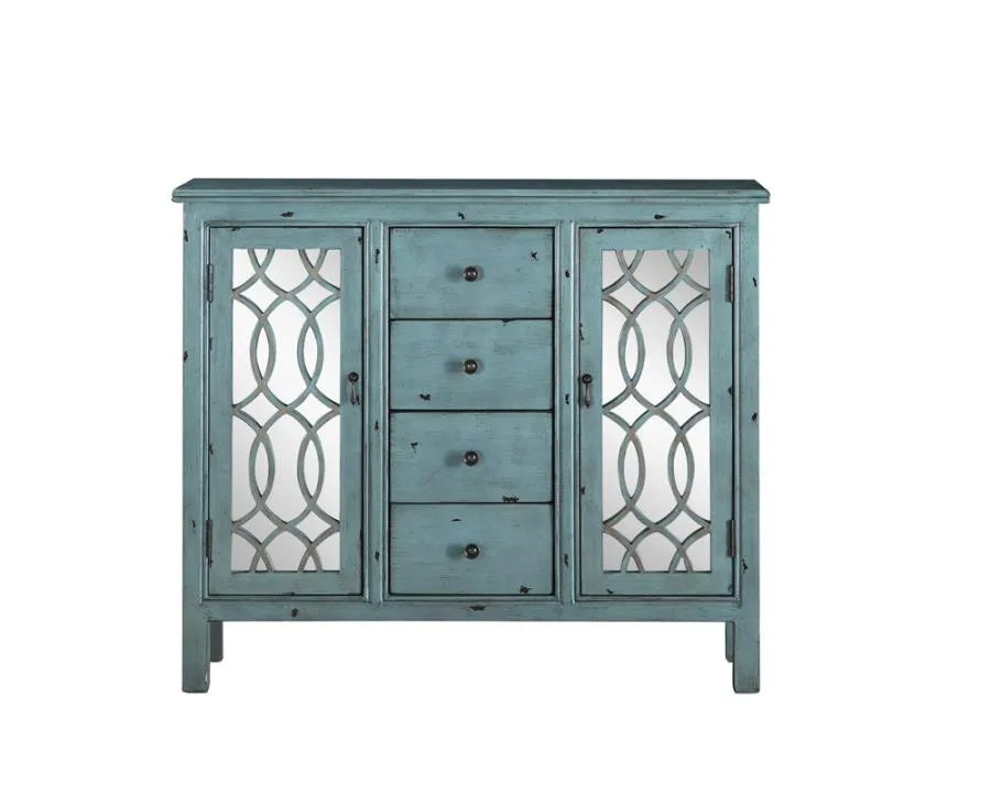 4-drawer Accent Cabinet Antique Blue