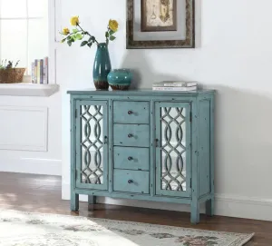 4-drawer Accent Cabinet Antique Blue