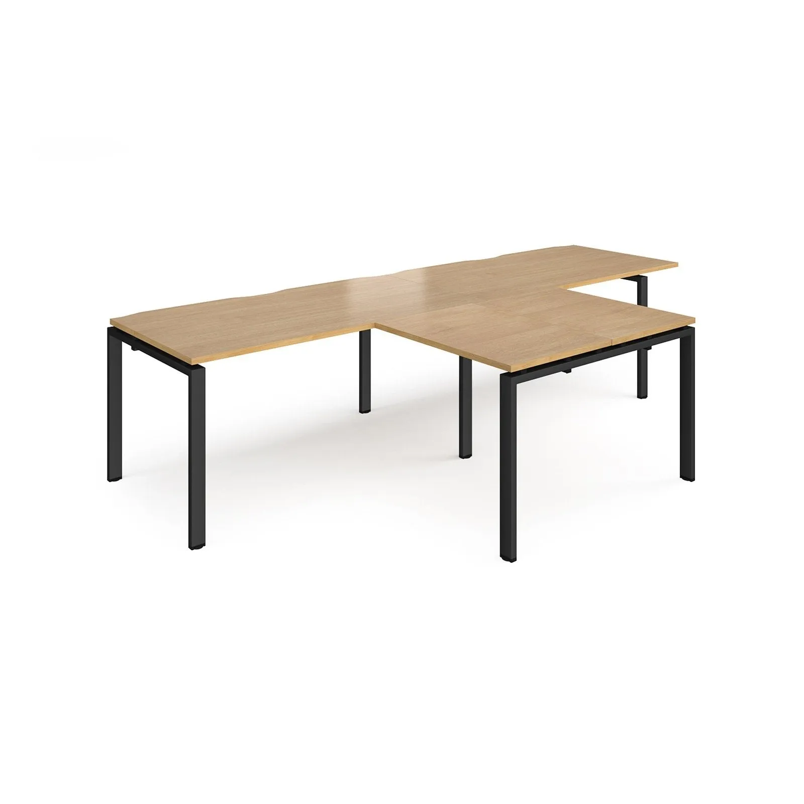 Adapt double straight desks 800 deep with 800mm return desks