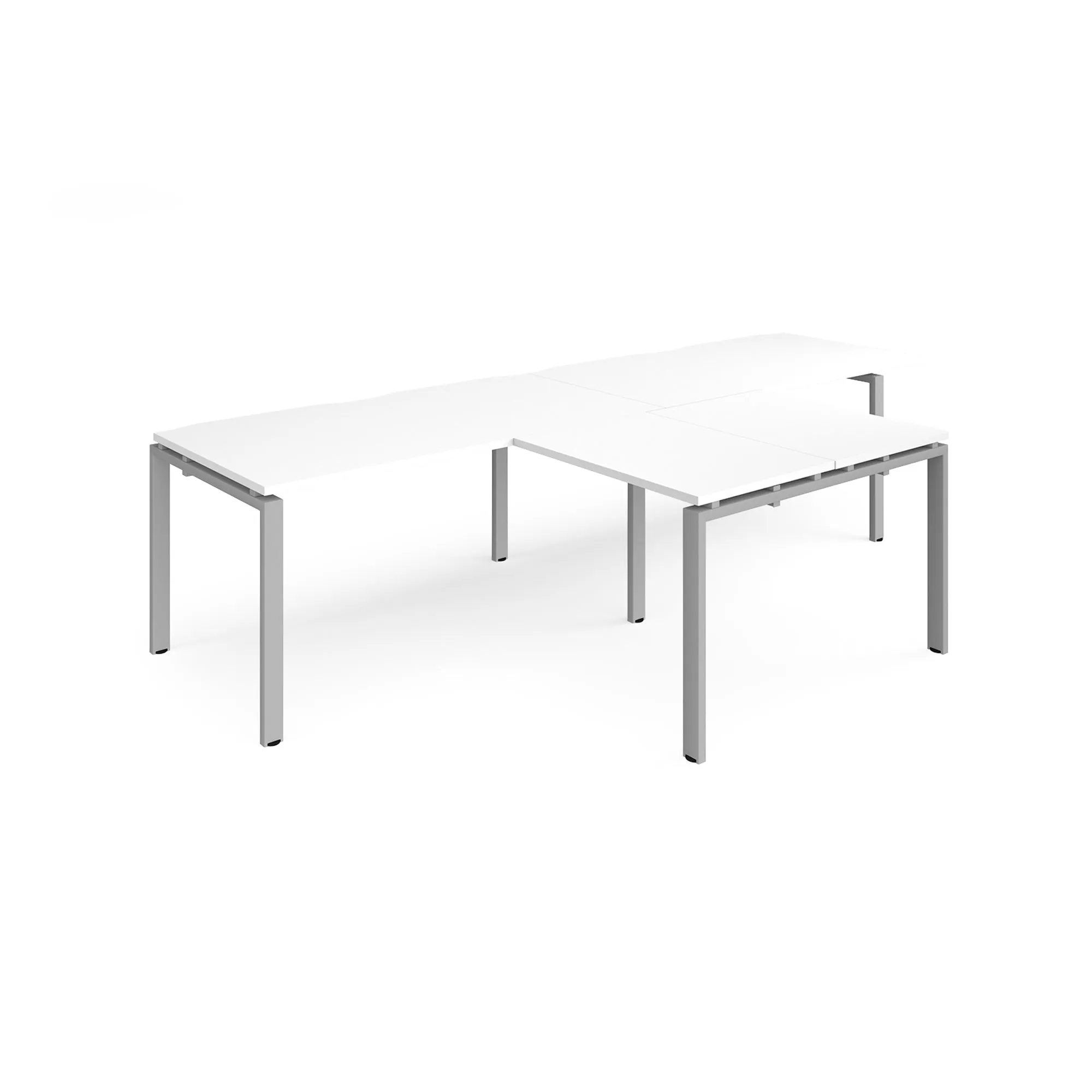 Adapt double straight desks 800 deep with 800mm return desks