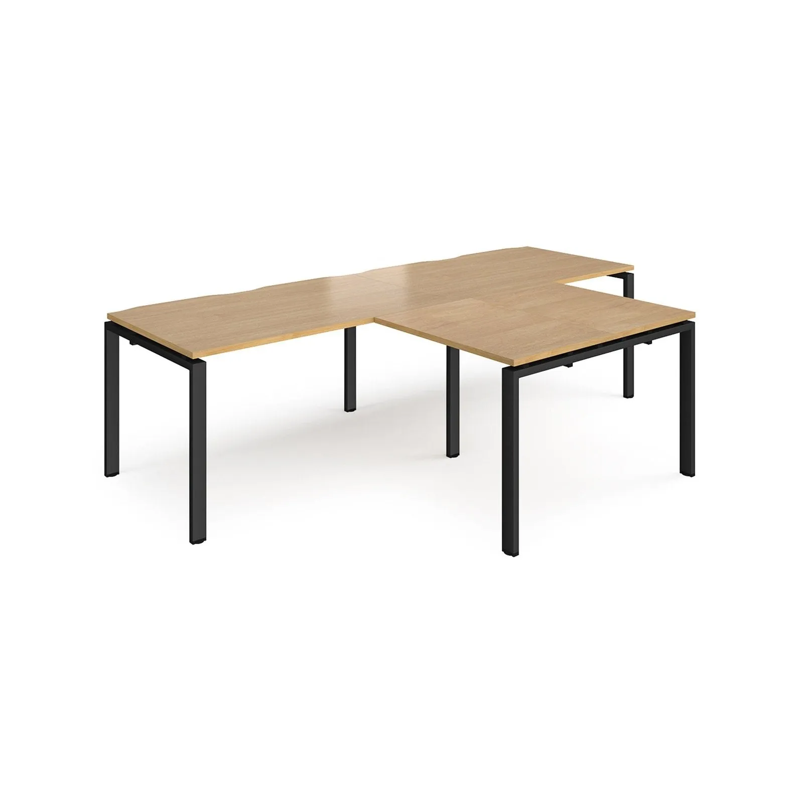 Adapt double straight desks 800 deep with 800mm return desks