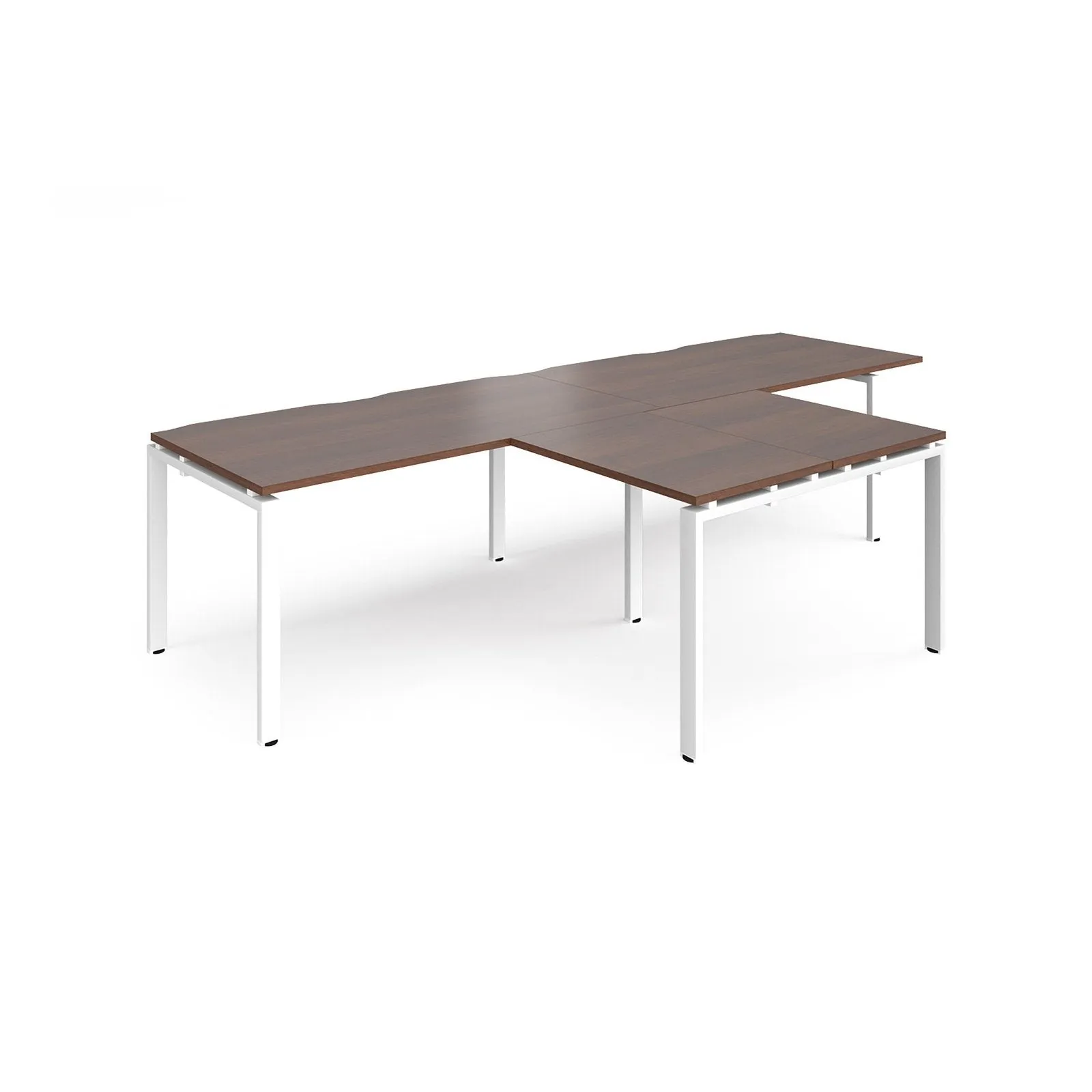 Adapt double straight desks 800 deep with 800mm return desks