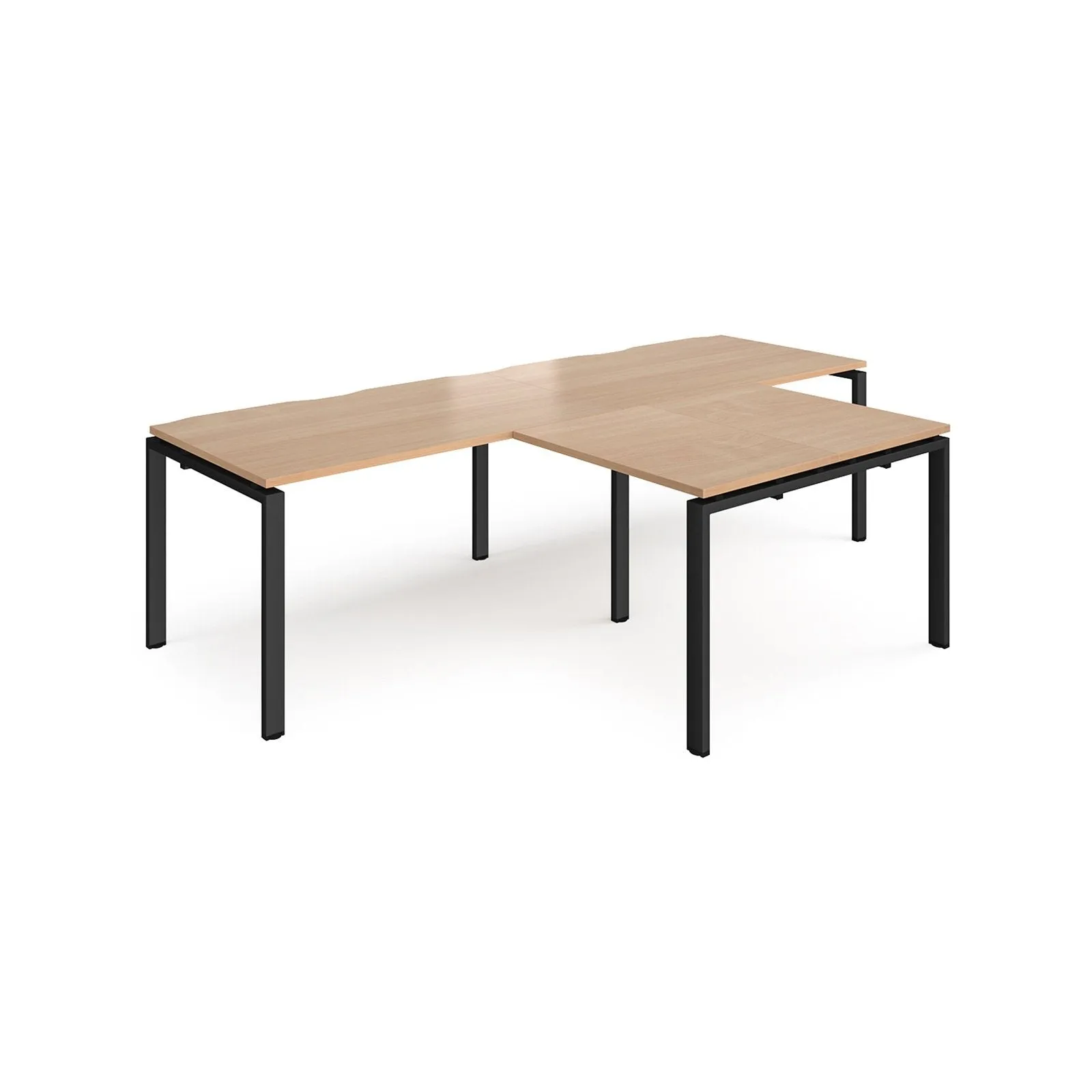 Adapt double straight desks 800 deep with 800mm return desks