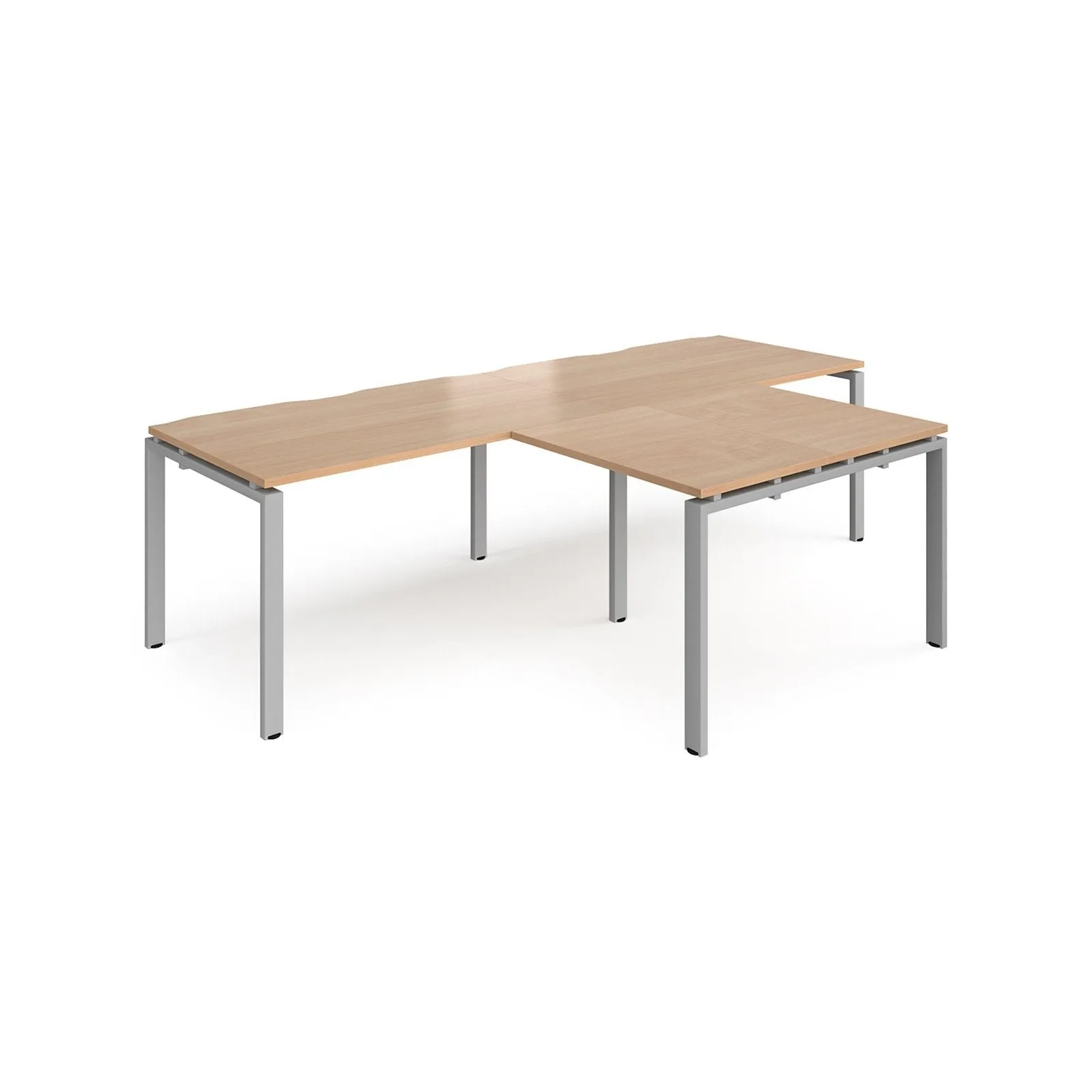 Adapt double straight desks 800 deep with 800mm return desks