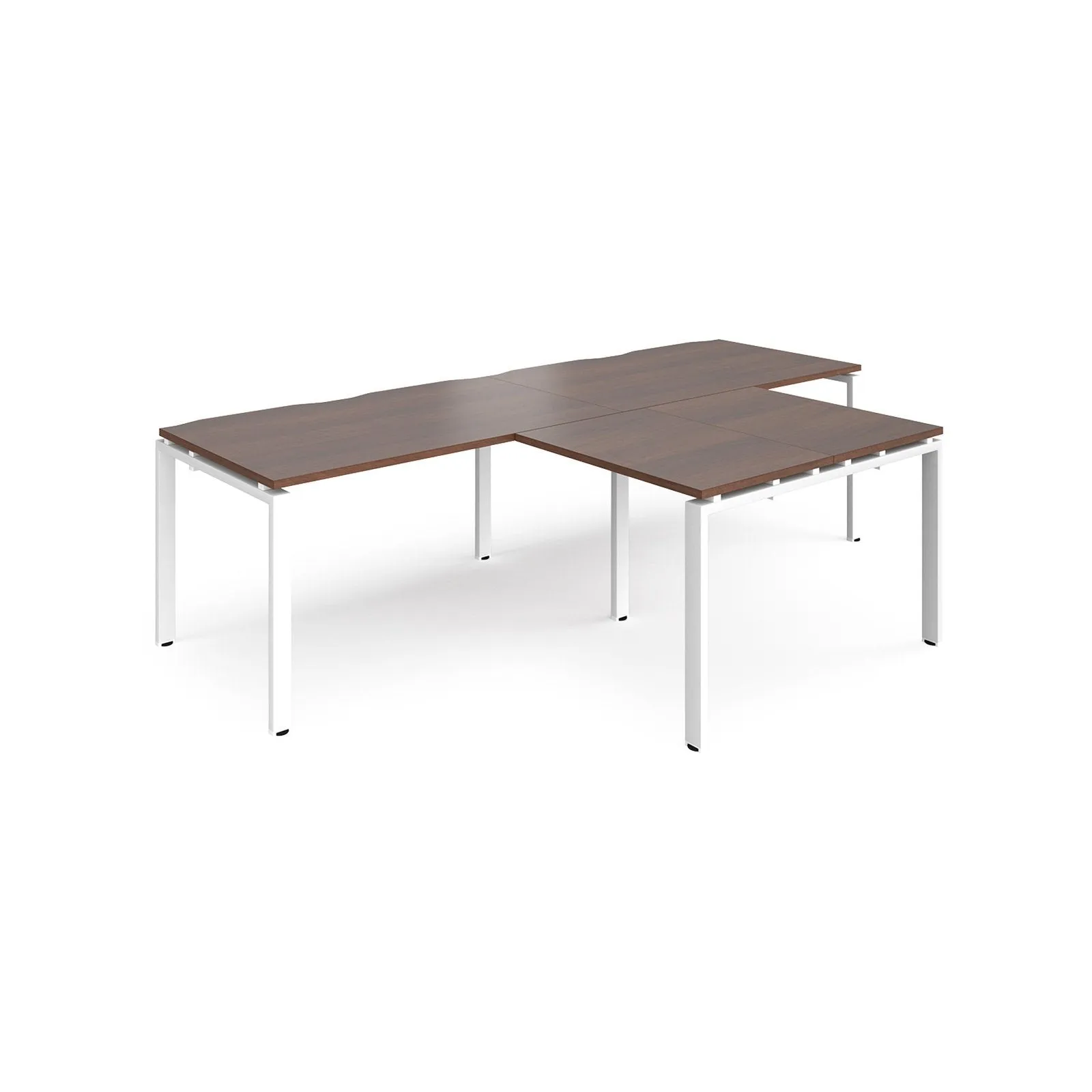 Adapt double straight desks 800 deep with 800mm return desks