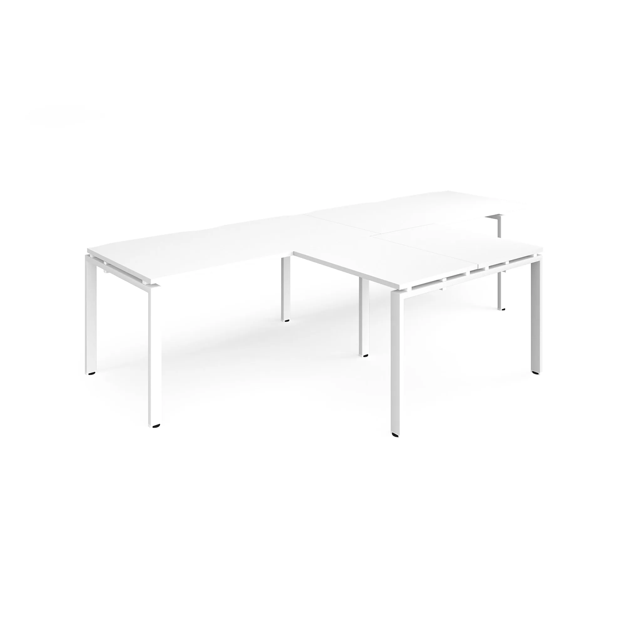 Adapt double straight desks 800 deep with 800mm return desks