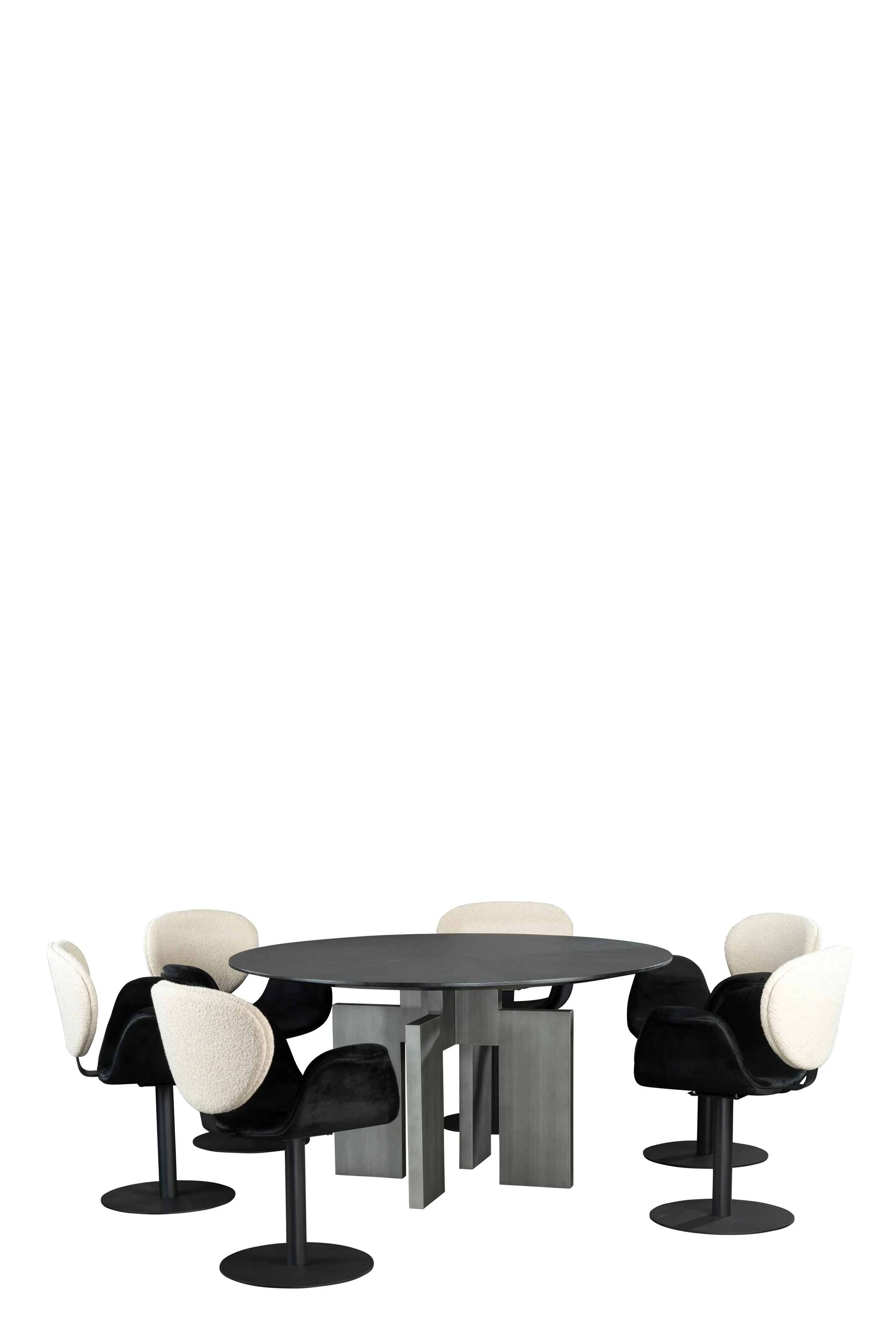 Adonis Round Black Dining Table