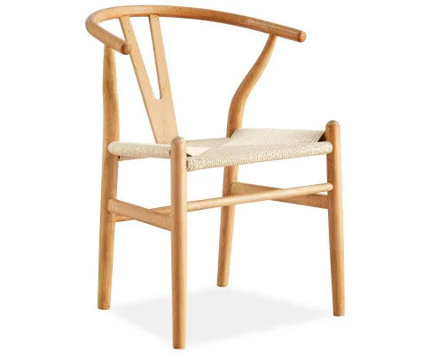 Anemone Set of 4 Wishbone Dining Chair Beech Timber Replica Hans Wenger Natural