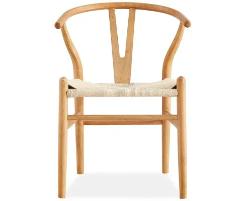 Anemone Set of 8 Wishbone Dining Chair Beech Timber Replica Hans Wenger Natural