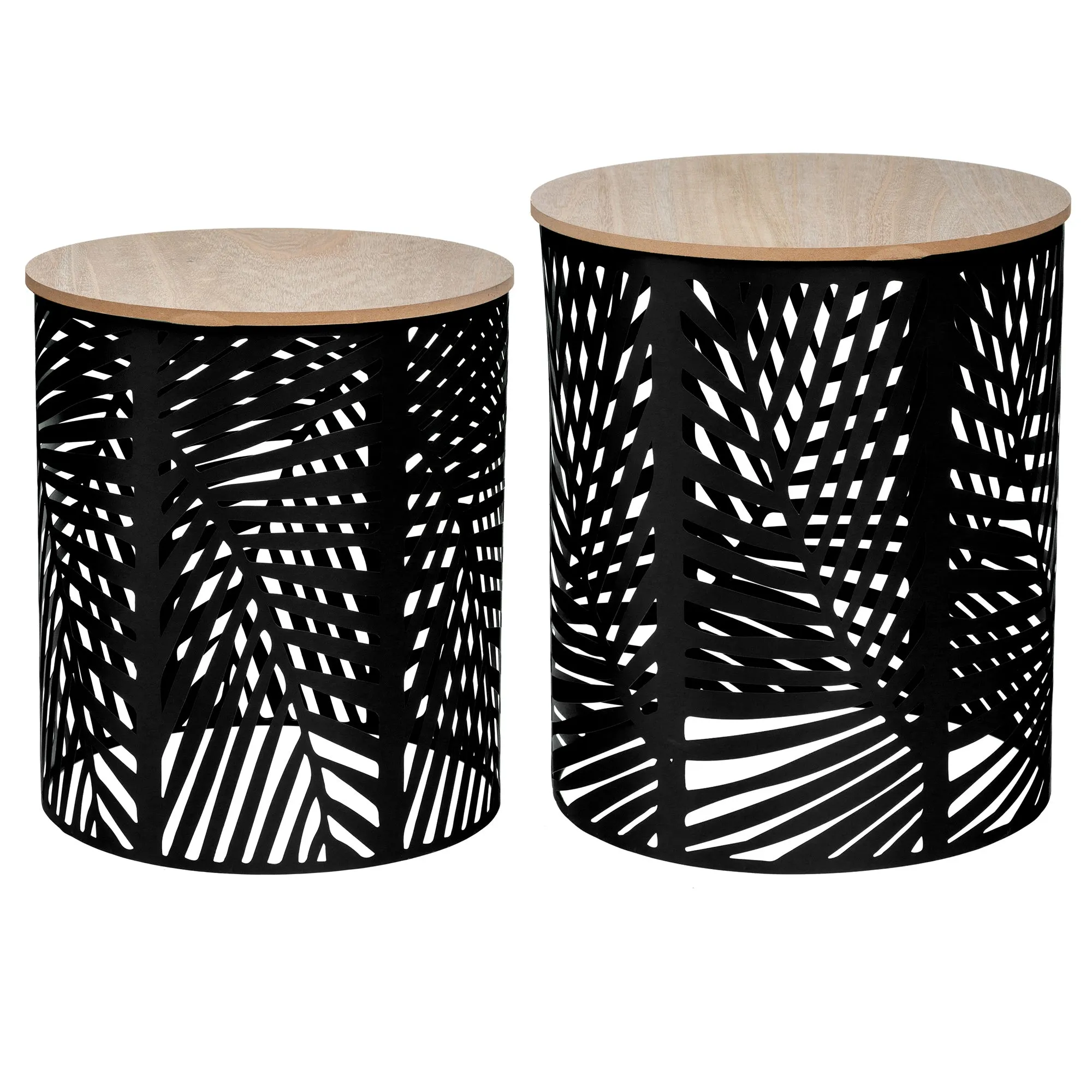 Atmosphera 2 Piece Leaf Nesting Tables Black