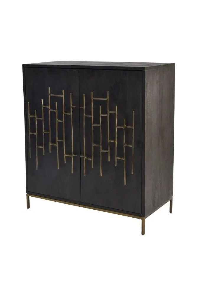 Beautiful Black Cabinet with Gold Detailing