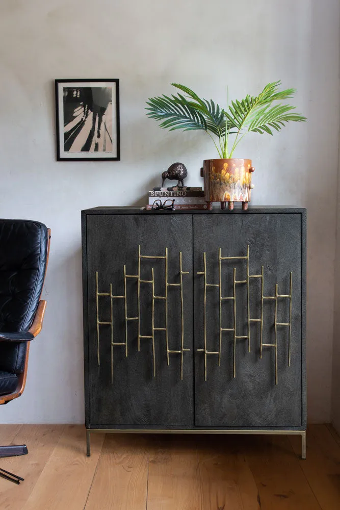 Beautiful Black Cabinet with Gold Detailing