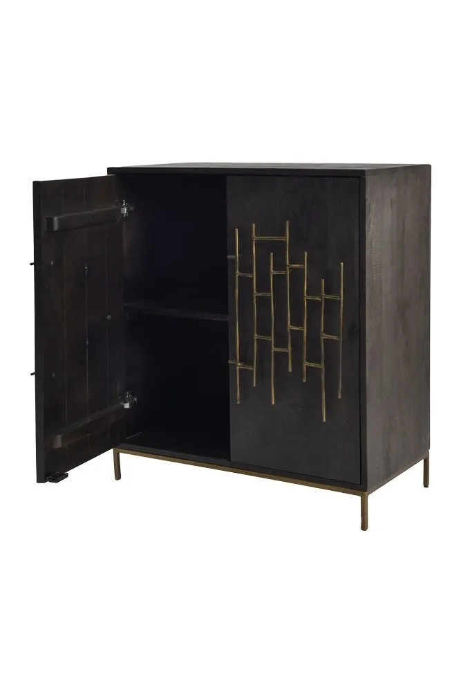 Beautiful Black Cabinet with Gold Detailing