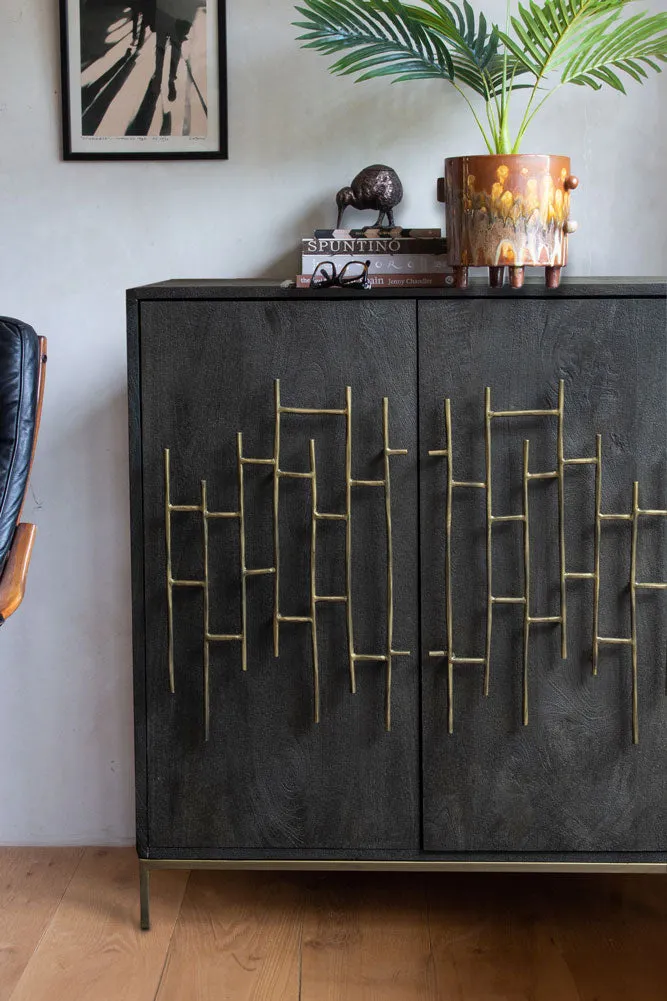 Beautiful Black Cabinet with Gold Detailing