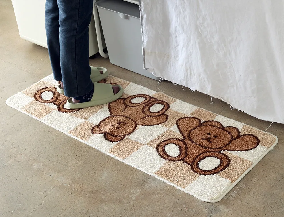 Beige Long Square Cute Animal Floor Mats Rugs Bear Bathroom Home Decor Bedroom Door Foot Pads Anti-slip Gifts