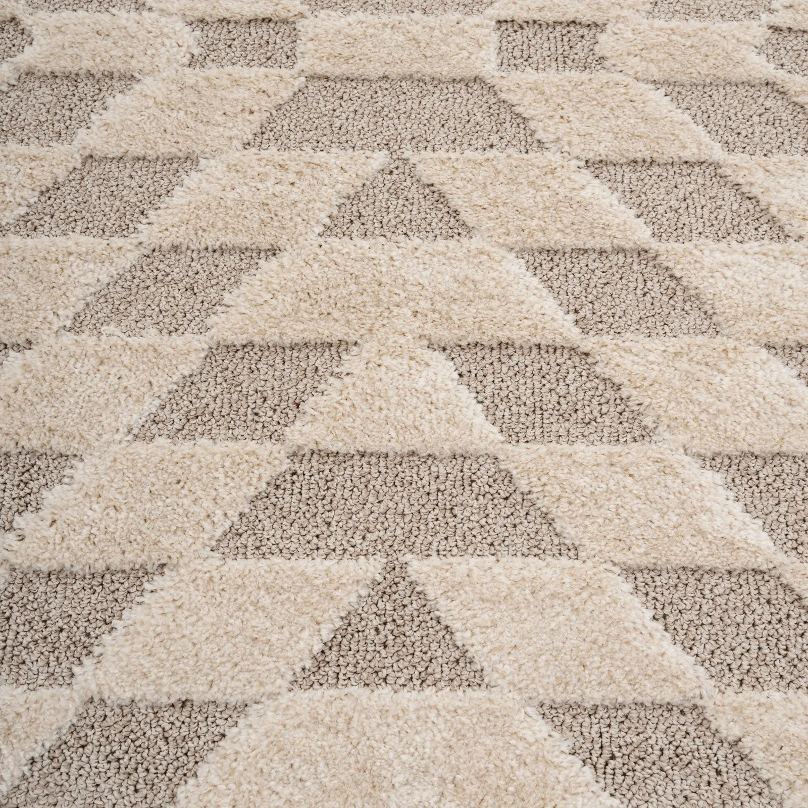 Beige White Rhombic Rug - Reva