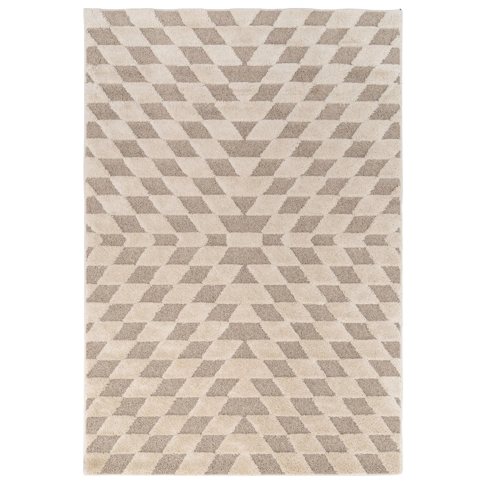 Beige White Rhombic Rug - Reva