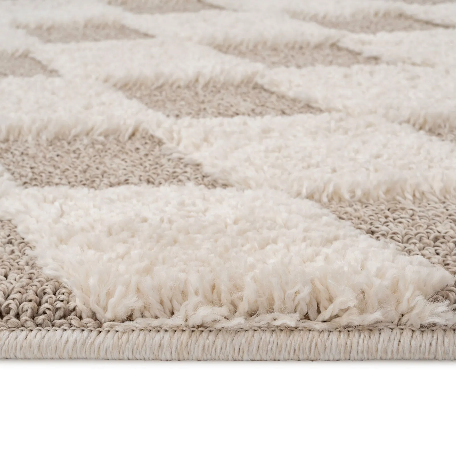 Beige White Rhombic Rug - Reva