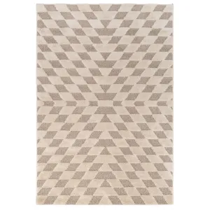 Beige White Rhombic Rug - Reva