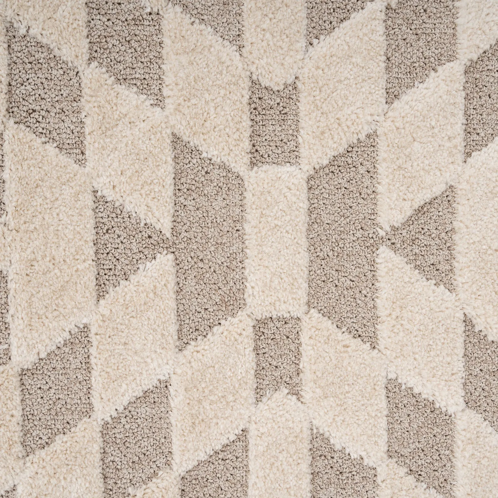 Beige White Rhombic Rug - Reva