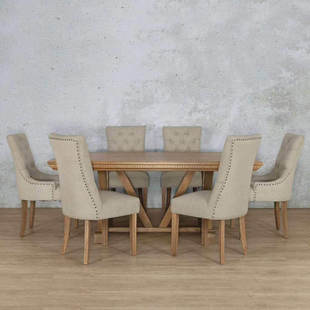 Berkeley Fluted Wood Top & Duchess 6 Seater Dining Set