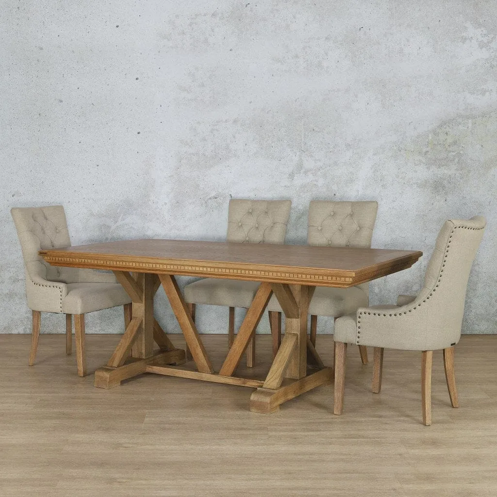 Berkeley Fluted Wood Top & Duchess 6 Seater Dining Set