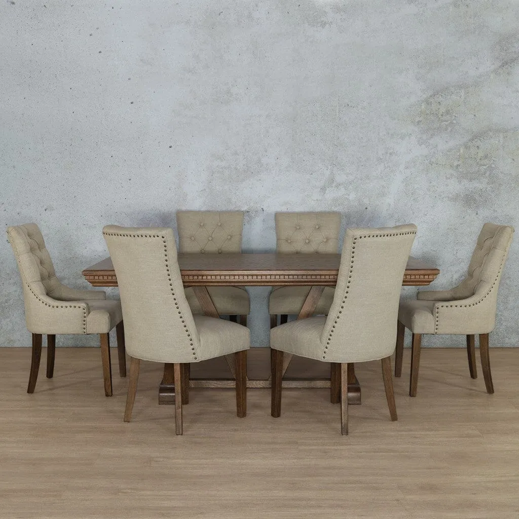 Berkeley Fluted Wood Top & Duchess 6 Seater Dining Set