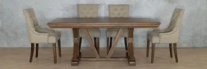 Berkeley Fluted Wood Top & Duchess 6 Seater Dining Set