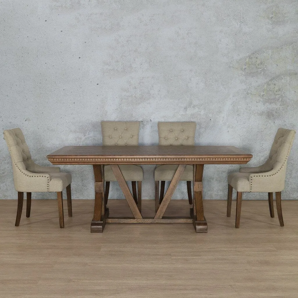 Berkeley Fluted Wood Top & Duchess 6 Seater Dining Set