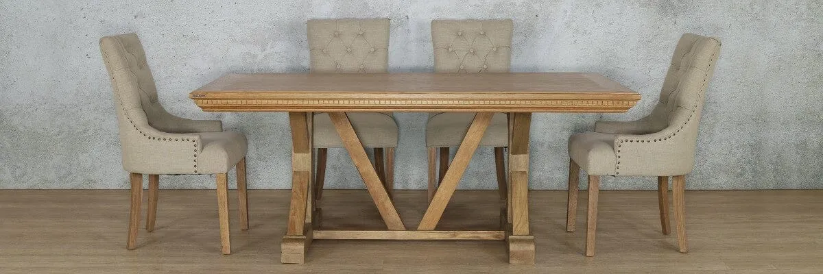 Berkeley Fluted Wood Top & Duchess 6 Seater Dining Set