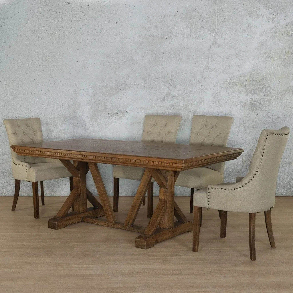 Berkeley Fluted Wood Top & Duchess 6 Seater Dining Set