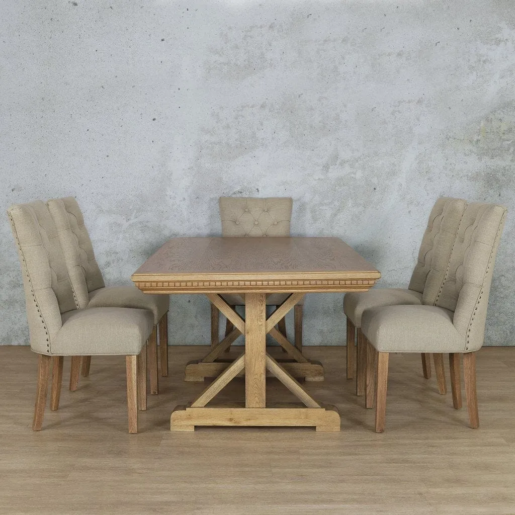 Berkeley Fluted Wood Top & Duchess 6 Seater Dining Set