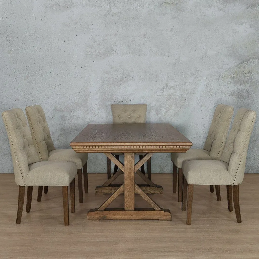 Berkeley Fluted Wood Top & Duchess 6 Seater Dining Set