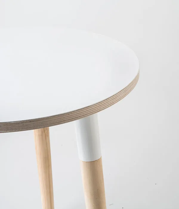 Birch Round Side Table - White