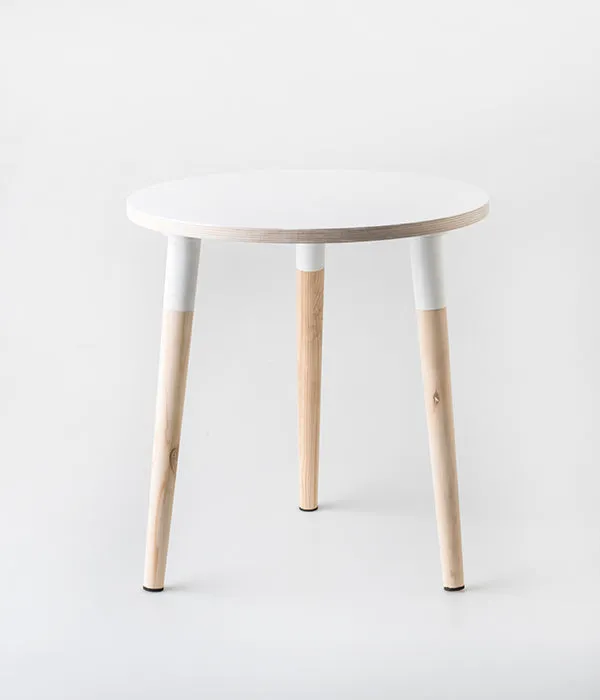 Birch Round Side Table - White