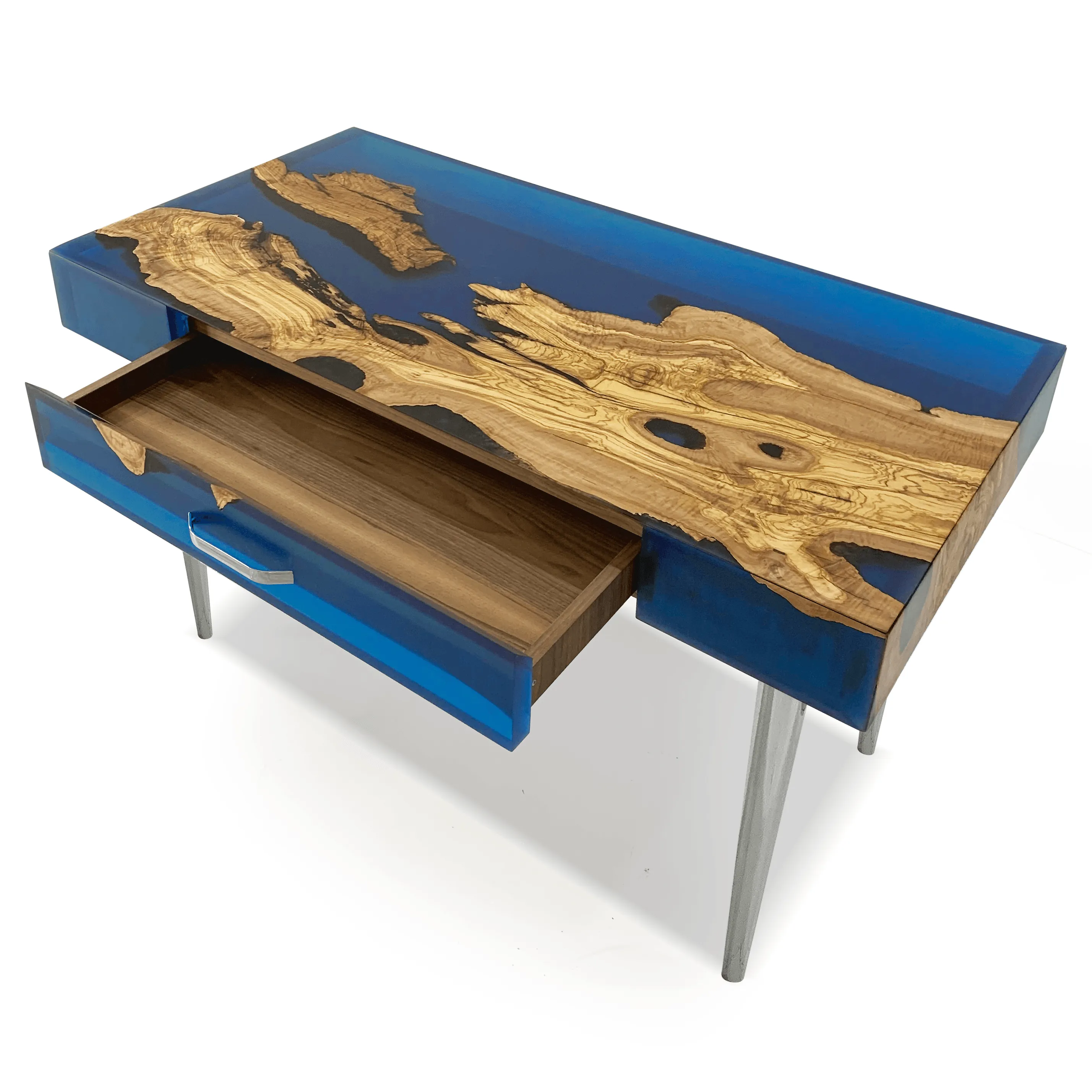 Blue Harmonia Olive Wood Desk