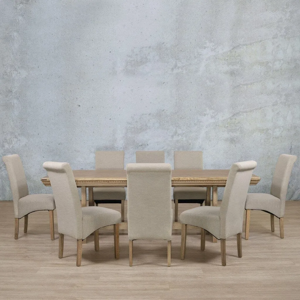 Bolton Fluted Wood Top & Windsor 8 Seater Dining Set