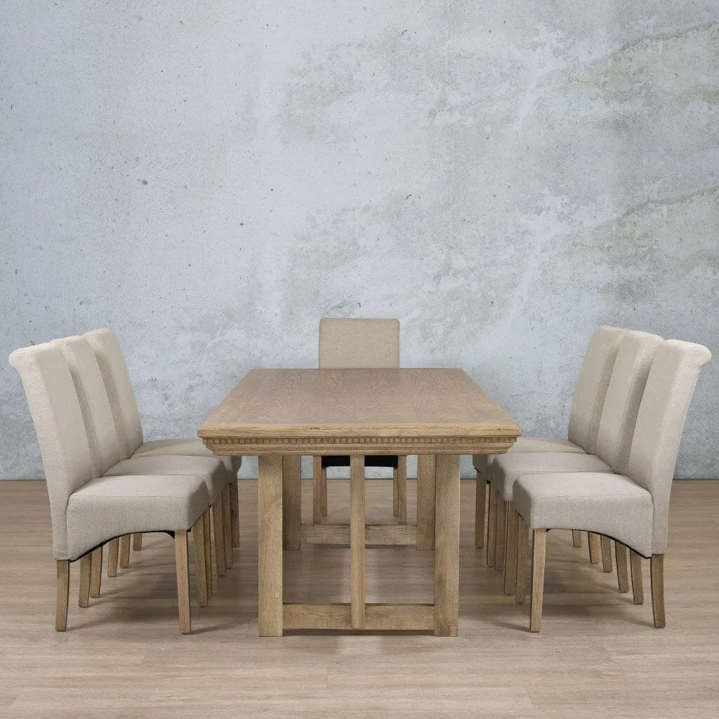 Bolton Fluted Wood Top & Windsor 8 Seater Dining Set