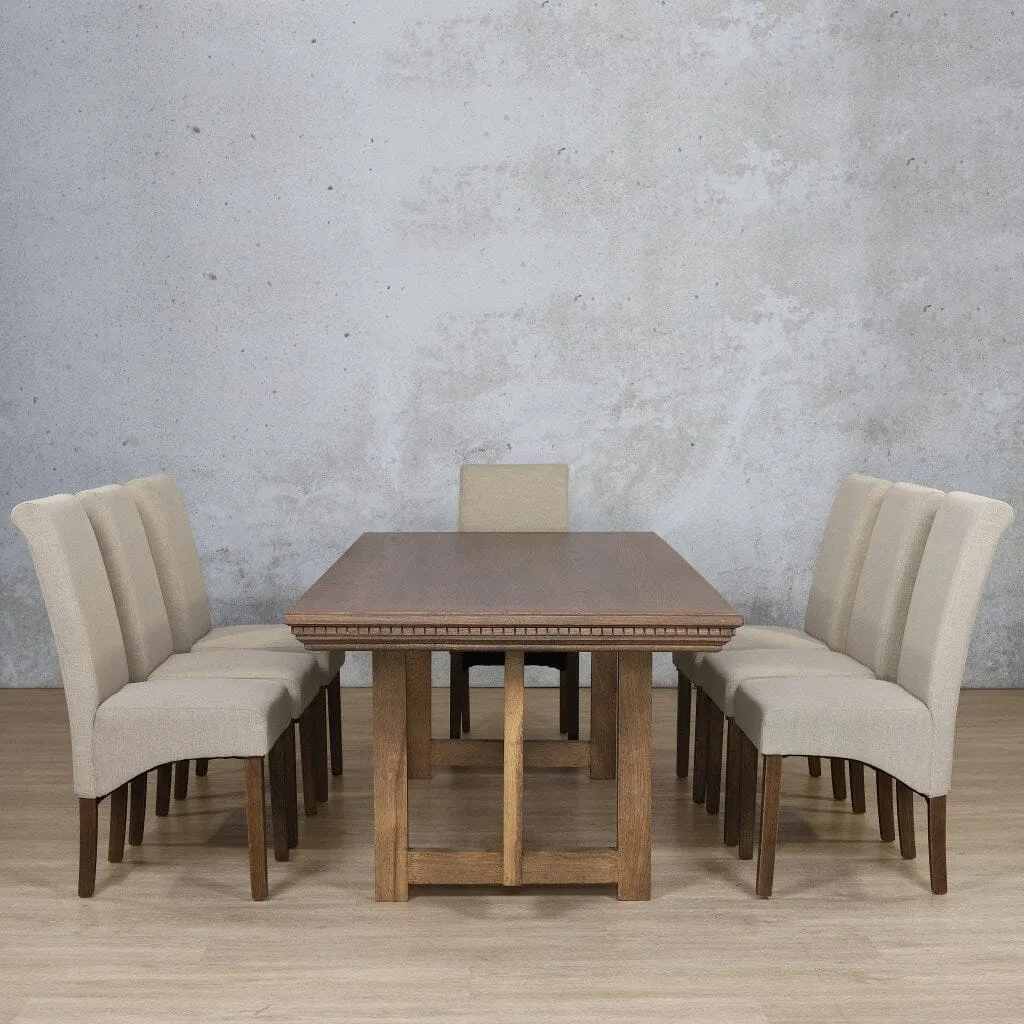 Bolton Fluted Wood Top & Windsor 8 Seater Dining Set