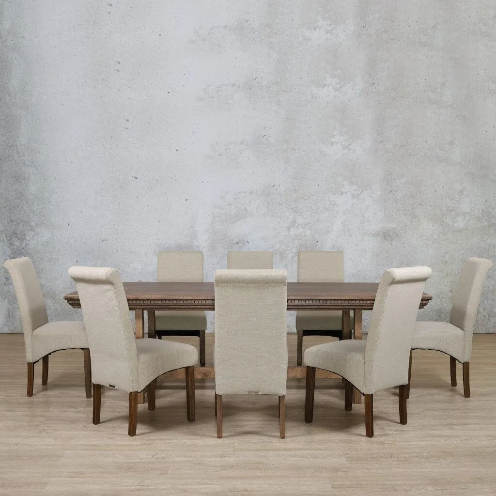 Bolton Fluted Wood Top & Windsor 8 Seater Dining Set