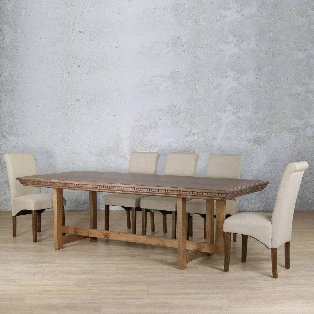 Bolton Fluted Wood Top & Windsor 8 Seater Dining Set