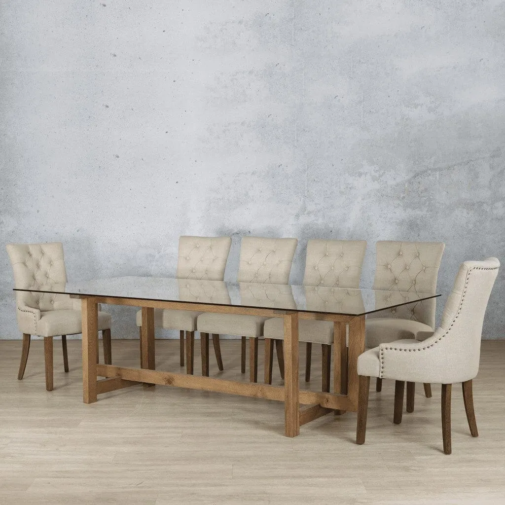 Bolton Glass Top & Duchess 10 Seater Dining Set