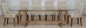 Bolton Glass Top & Duchess 10 Seater Dining Set